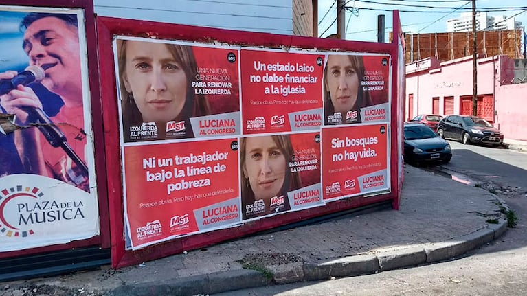 Carteles del MST y el Frente de Izquierda ocuparon espacios privados.