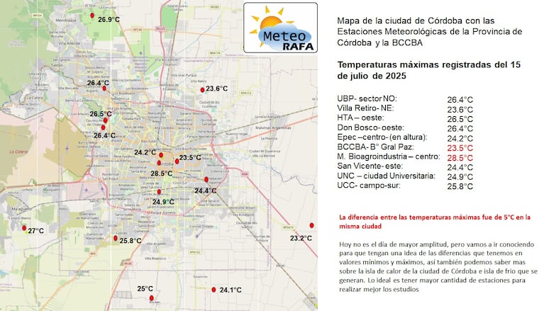 Casi 30 grados en Córdoba en pleno julio: a cuánto llegó la máxima previo al ingreso del frío
