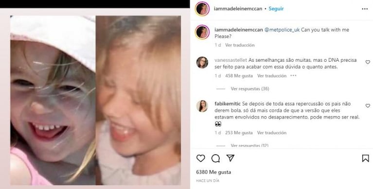 Caso Madeleine McCann: una joven asegura ser la niña inglesa desaparecida en 2007