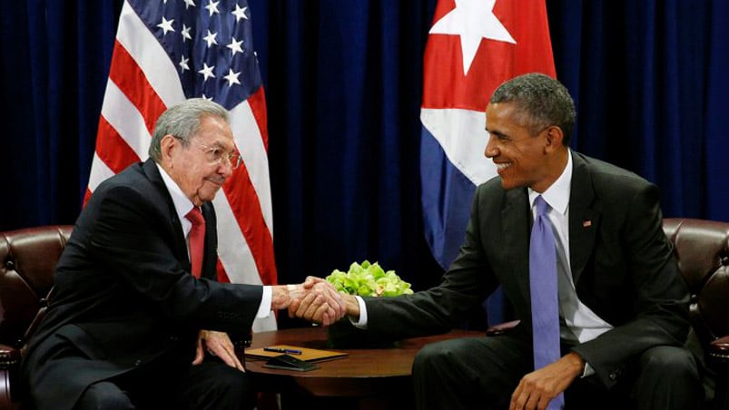 Catro y Obama, nuevamente juntos. Fotos: Reuters