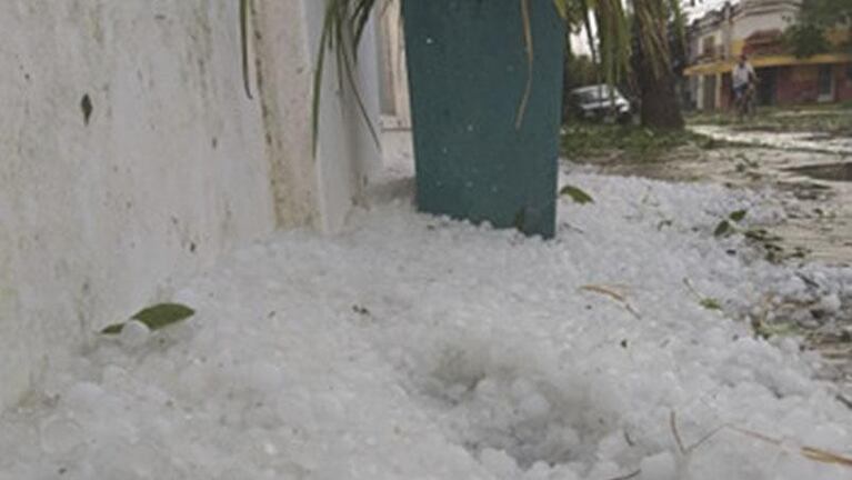 Cayó granizo en el interior de Córdoba