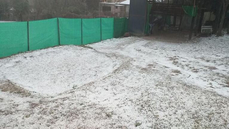 Cayó granizo en varias localidades de las sierras de Córdoba