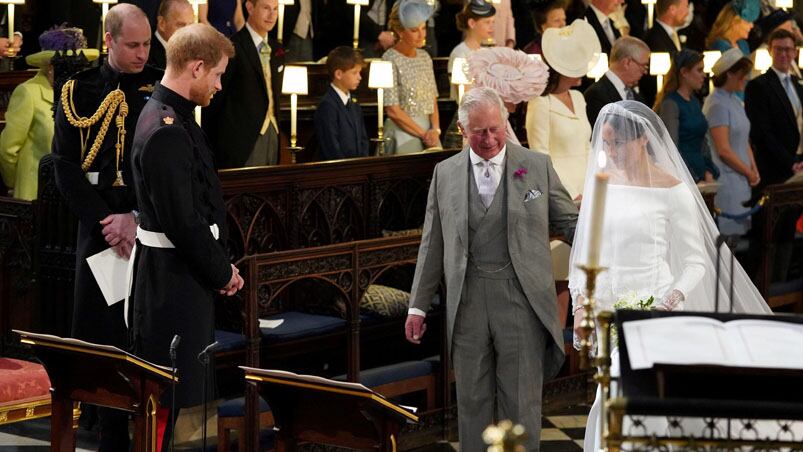 Celebridades, mucho público y glamour en las inmediaciones del castillo de Windsor.