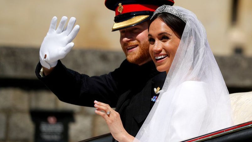 Celebridades, mucho público y glamour en las inmediaciones del castillo de Windsor.