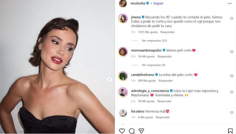Celeste Cid sorprendió con un cambio de look.