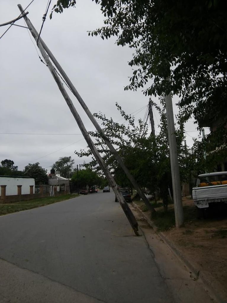 Cerca de dos escuelas: dos postes a punto de caer