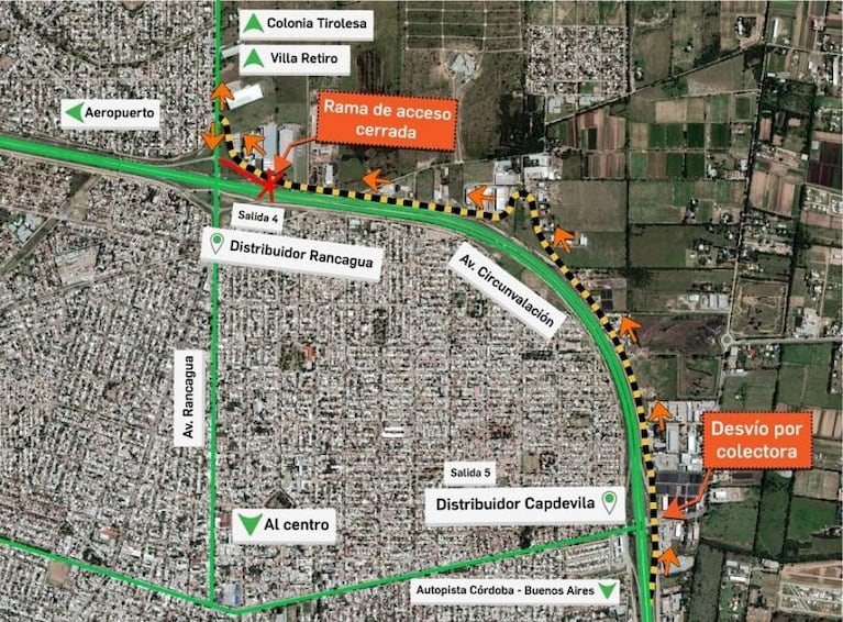 Cerraron el tránsito al acceso de Circunvalación y Rancagua por tres meses