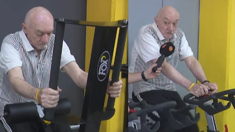 Chacho sigue yendo al gimnasio a sus 81 años.