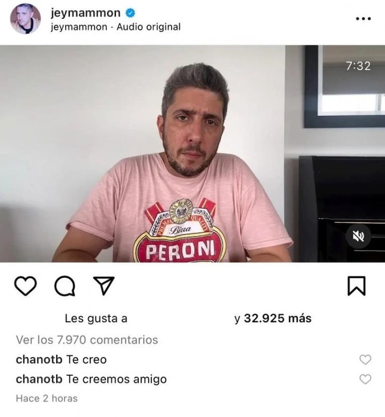 Chano apoyó a Jey Mammon tras el descargo y borró el comentario