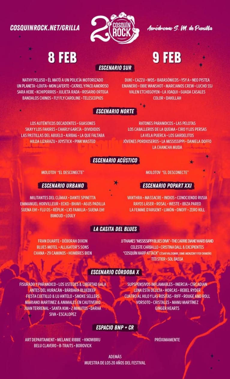 Charly Garcia vuelve al Cosquín Rock: la grilla completa de la edición 2020