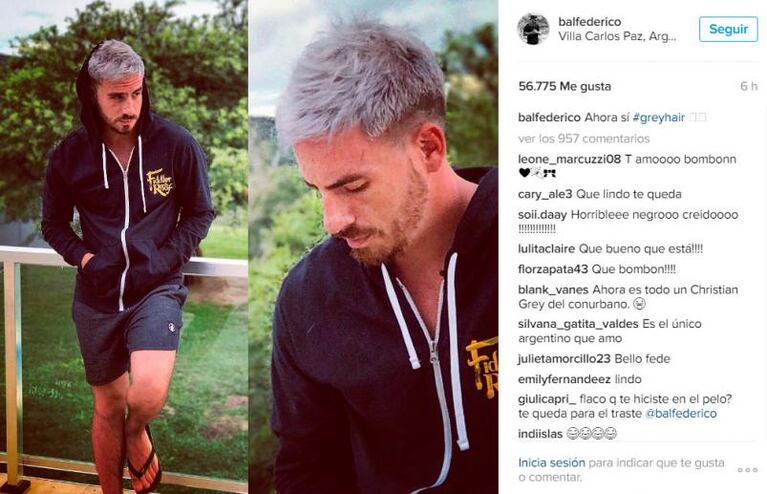 ¡Chau al rubio platinado! Fede Bal volvió a teñirse el pelo