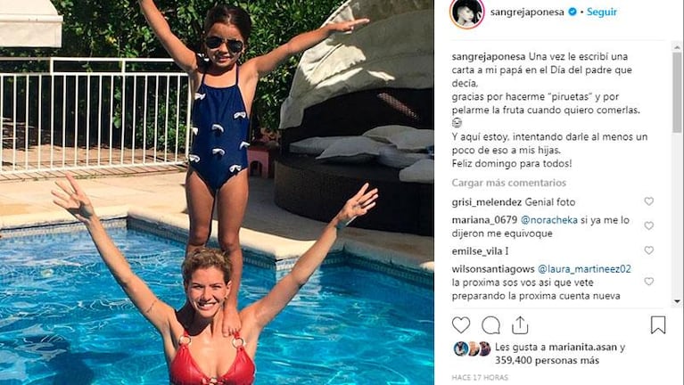 China Suárez: sol, pileta y emoción con sus hijas