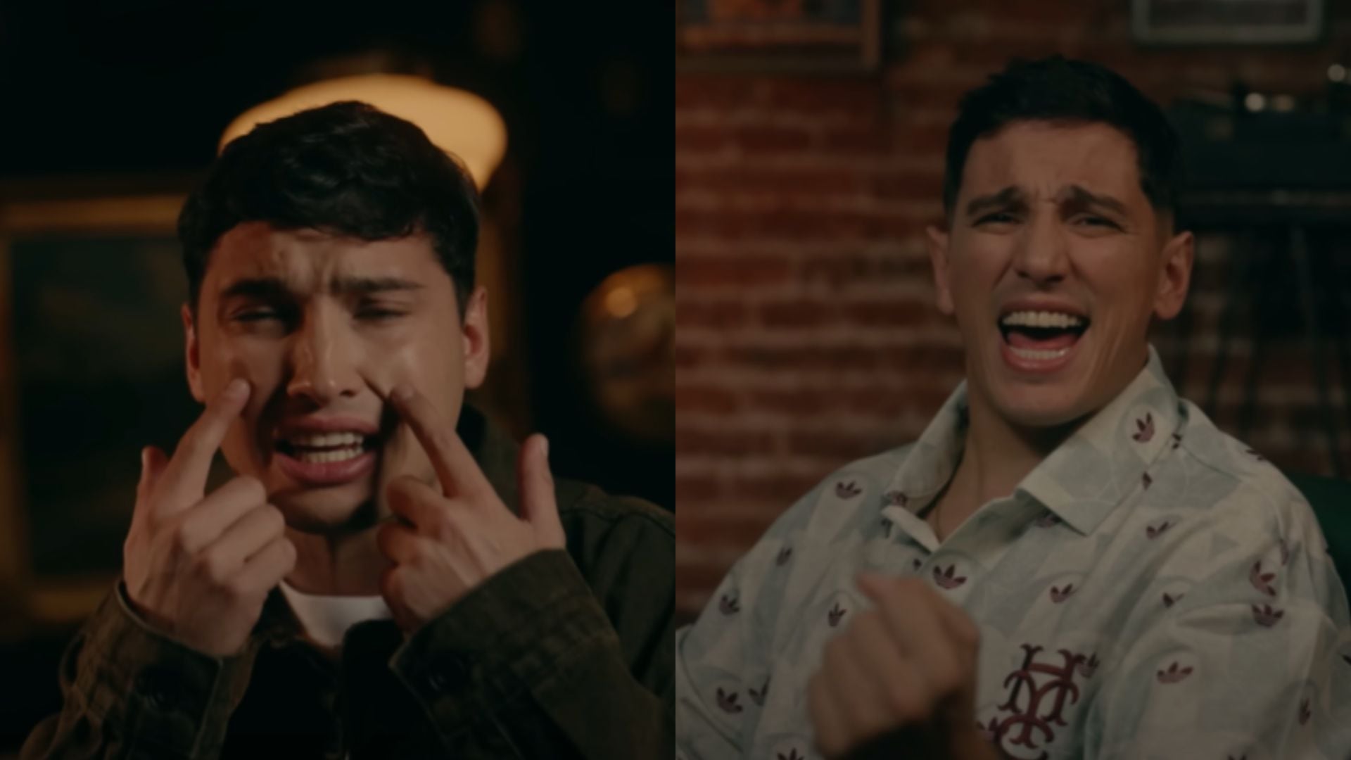 Chino y Fede Herrera en el videoclip de "Carita triste".