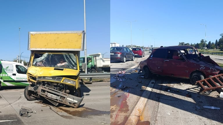 Choque en Circunvalación entre un camión y un Renault 12.