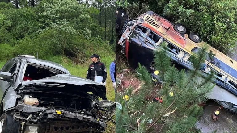 Choque entre un auto y un colectivo en Misiones.