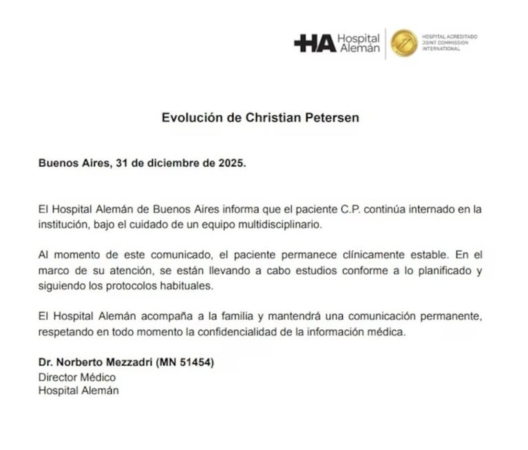 Christian Petersen lleva 20 días internado: qué se sabe de su estado de salud