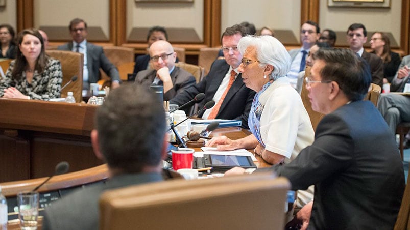 Christine Lagarde presidió la reunión en Washington.