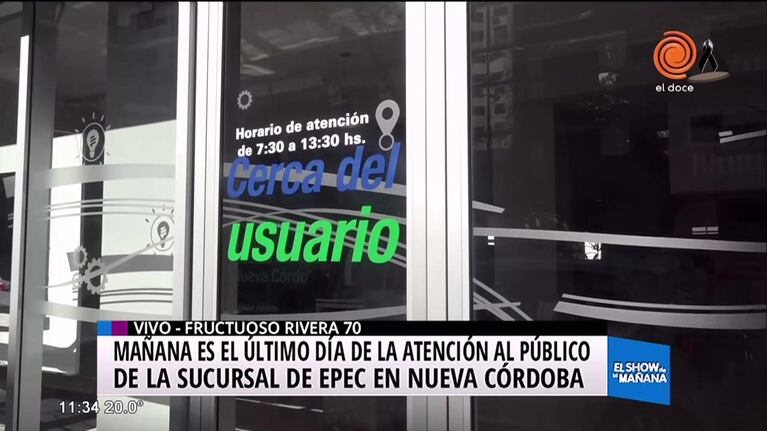 Cierre de centro de atención de EPEC en Nueva Córdoba