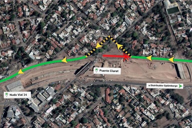 Cierre de Circunvalación: nuevo desvío de tránsito entre Cardeñosa y Nudo Vial 14