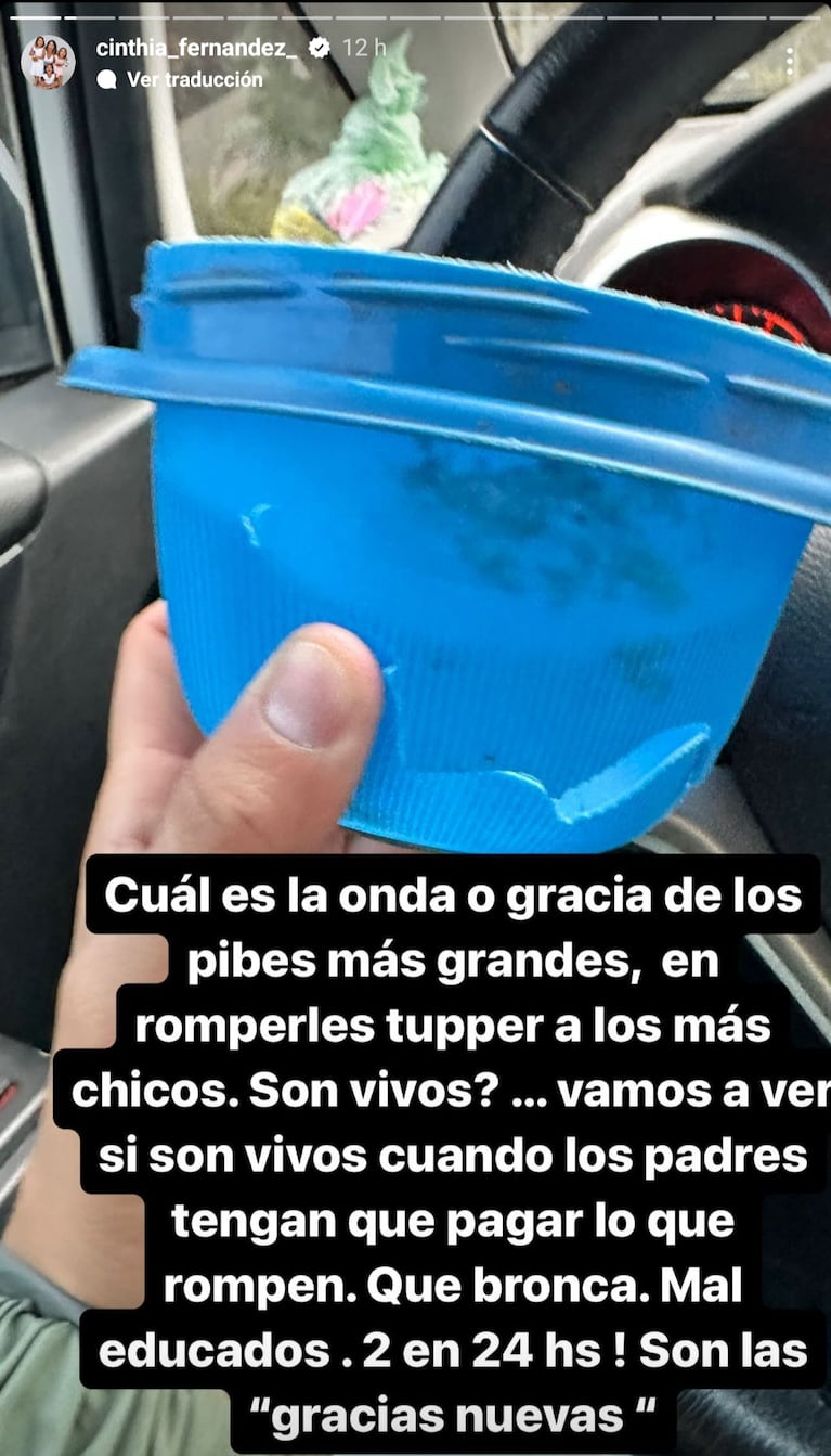 Cinthia Fernández se quejó por la maldad que unos compañeros les hicieron a sus hijas. (Foto: Instagram/cinthia_fernandez_)