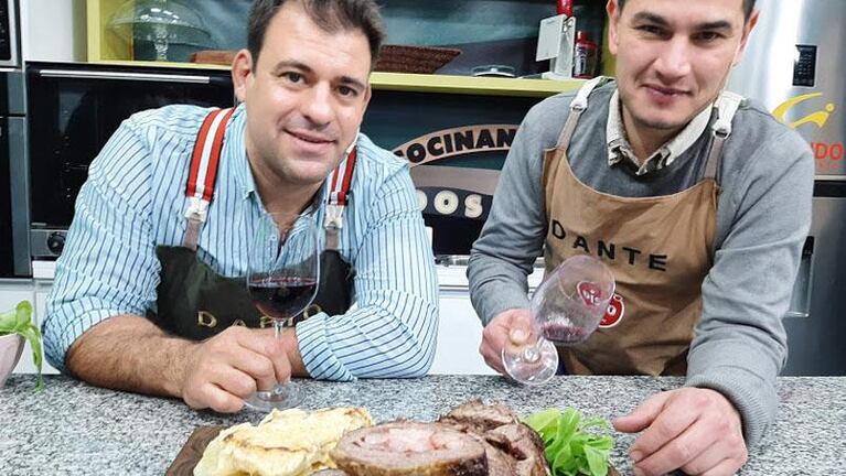 Cocinan dos: colita de cuadril rellena con papas a la crema