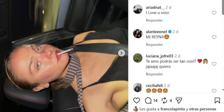 Colapinto le dio “me gusta” a fotos de la hija de una famosa y revolucionó las redes