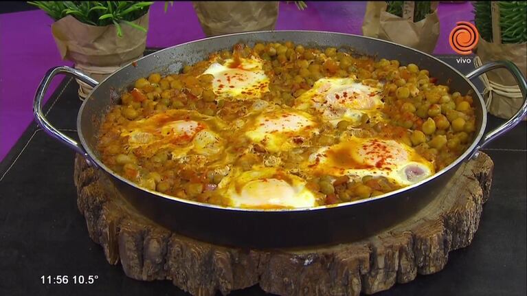 colchón de arvejas y garbanzos
