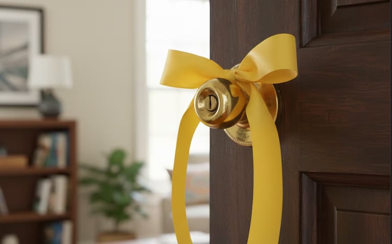 Colgar una cinta amarilla en la puerta principal se volvió un ritual popular para atraer abundancia.