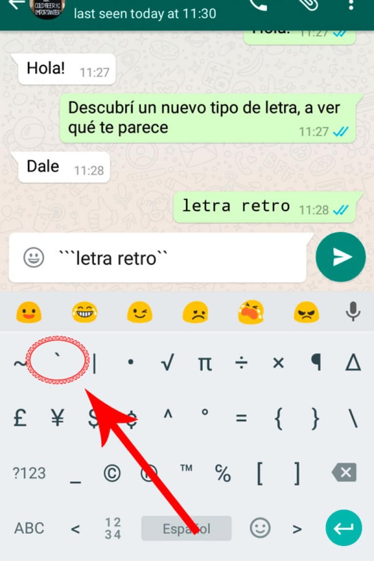 Cómo activar el tipo de letra oculto de WhatsApp