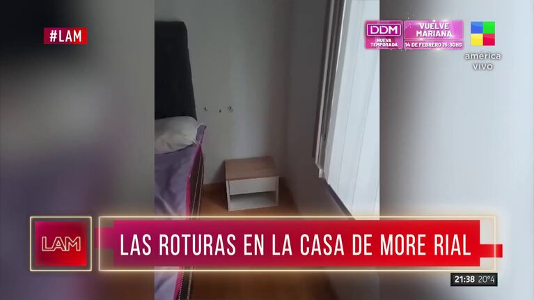 Cómo habría dejado Morena Rial el departamento que alquilaba en Belgrano (Foto: Captura LAM).