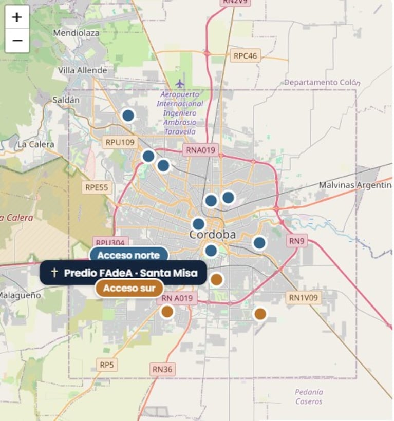 Cómo llegar a la misa del papa León XIV en FAdeA si vivís en ciudad de Córdoba: las rutas peregrinas