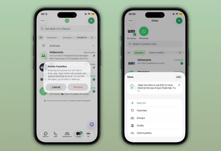 Cómo será la nueva pestaña de chats que prepara WhatsApp para simplificar su uso