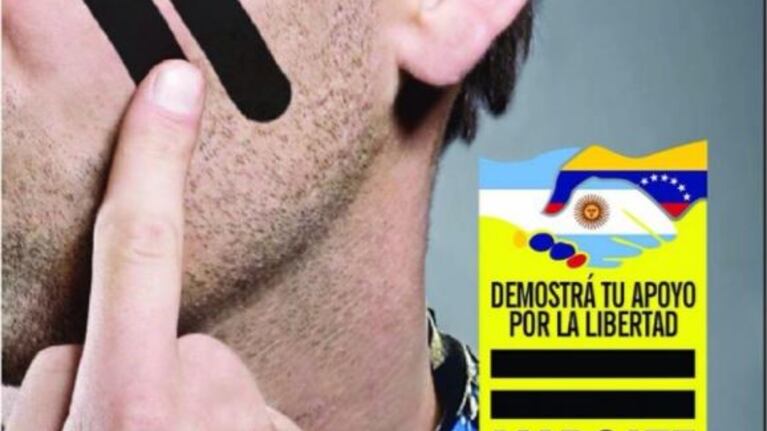 Con estas dos líneas pintadas en la mejilla, convocan a manifestarse contra Maduro.