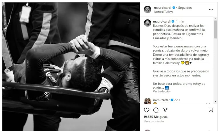 Confirmación de la Lesión de Mauro Icardi.