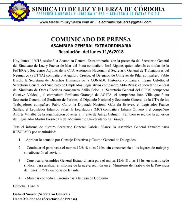 Conflicto de Epec: hubo diálogo entre las partes, pero sigue el paro