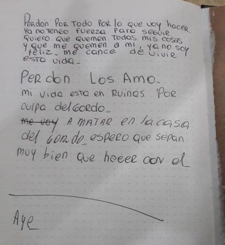 Conmoción por la mujer que se mató frente a la casa de su novio: en una carta denunció maltratos