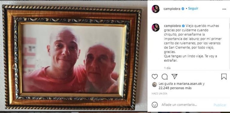 Conmovedor mensaje de Campi por la muerte de su papá
