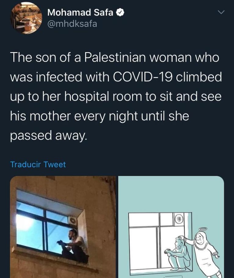 Conmovedor: se trepó a la ventana del hospital para despedirse de su madre que murió de coronavirus