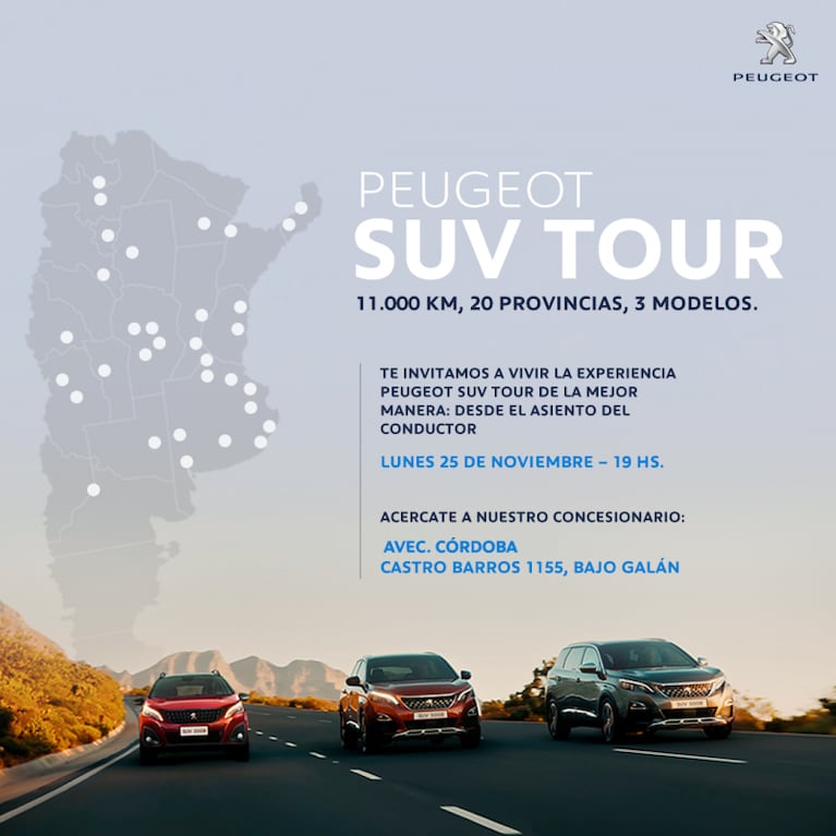 Conocer el auto antes de comprarlo: se viene el test drive personalizado SUV Peugeot Tour