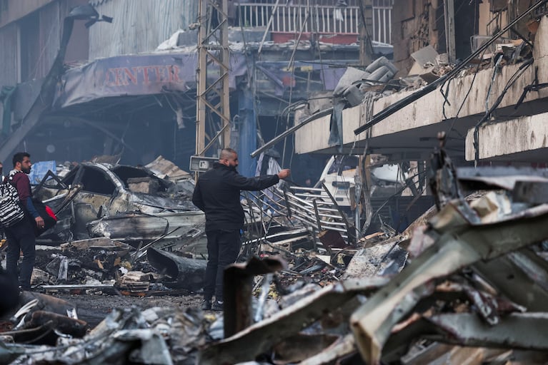 Consecuencias del bombardeo de Israel en Beirut.