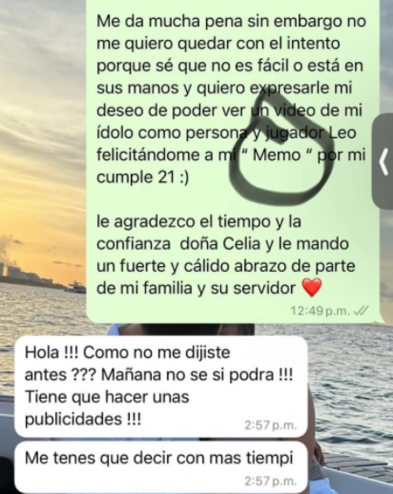 Consiguió que Messi lo saludara para su cumpleaños pero le indignó un error del 10 