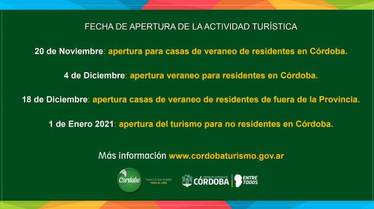 Córdoba: Schiaretti anunció la fecha en que se habilita la libre circulación para el turismo