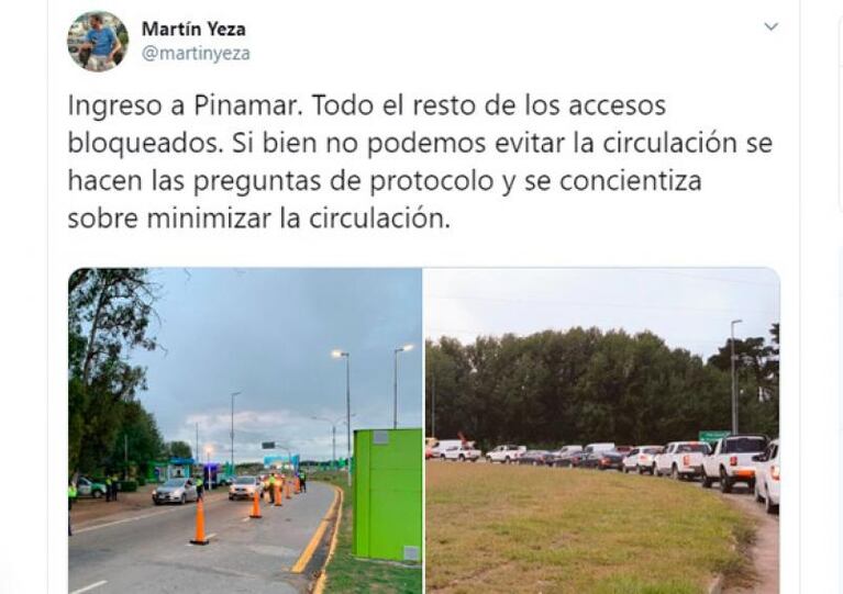 Coronavirus: con controles, hubo colas de autos en Pinamar y Villa Gesell