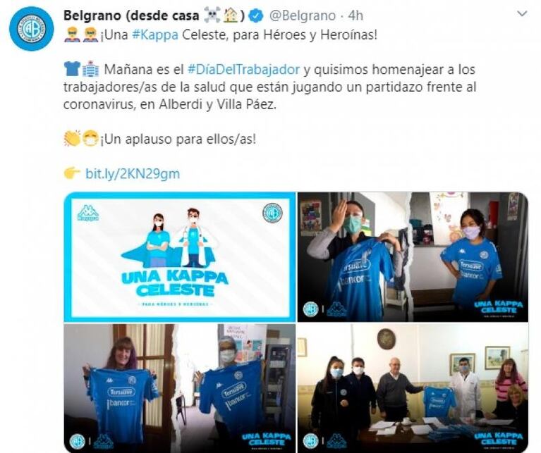 Coronavirus: el homenaje de Belgrano a los trabajadores de la salud