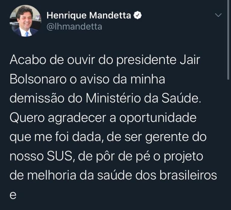 Coronavirus en Brasil: Jair Bolsonaro echó a su ministro de Salud