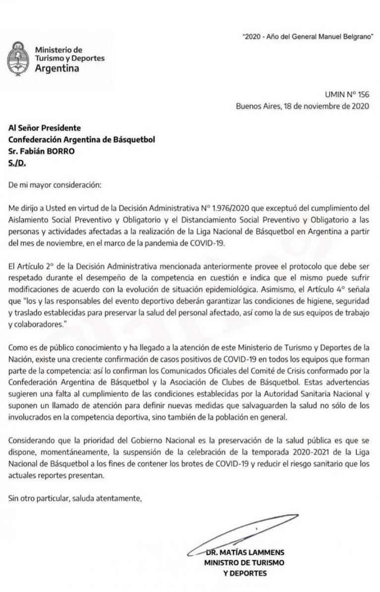 Coronavirus: suspendieron la Liga Nacional de Básquet por el aumento de casos en las "burbujas"