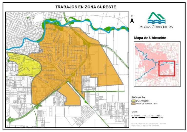 Corte de agua en Córdoba: 48 barrios afectados