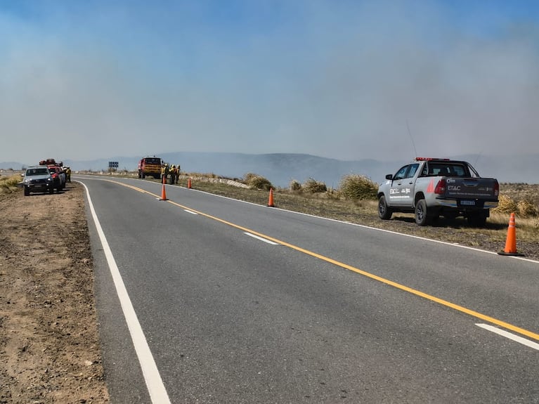 Corte de ruta en Altas Cumbres. (Imagen: gentileza Policía de Córdoba). 