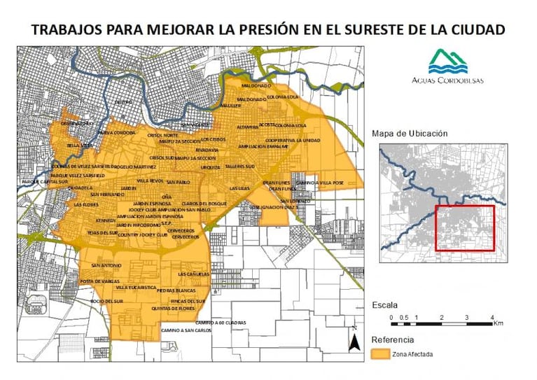 Cortes de agua y presión baja afectarán al sureste de la ciudad