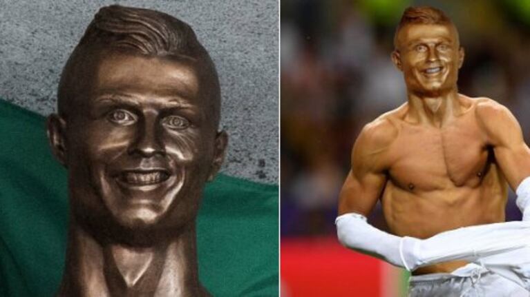 CR7 y su estatua generaron risas virales.